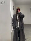 AVIVA JIFEI XUE 24 Autumn and Winter Wool Linen Denim Long Kimono Jacket AJX-FW24-LKJ-WLD-NZ Denim
